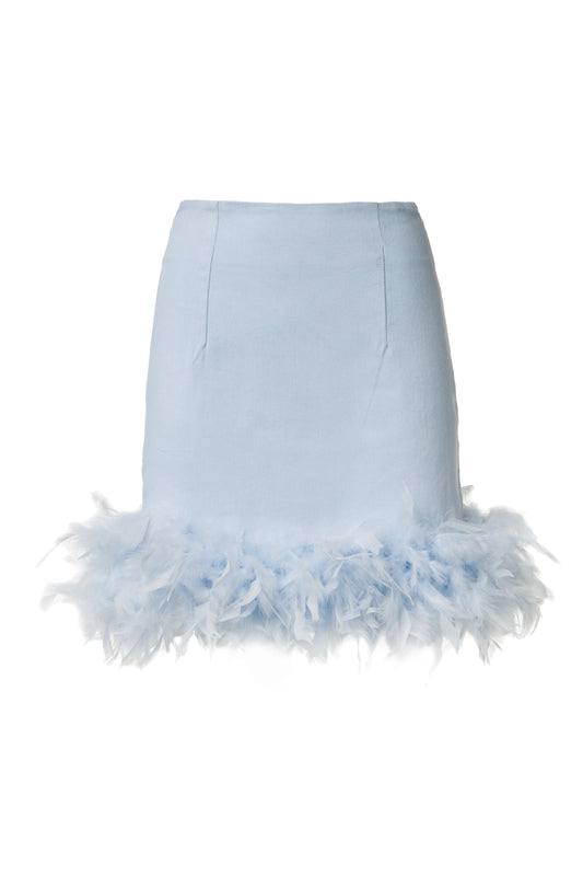 Gonna Mini con Piuma Azzurra