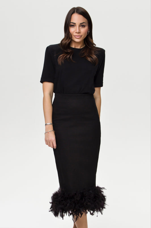 Margot - Longuette Nera Piuma Nera