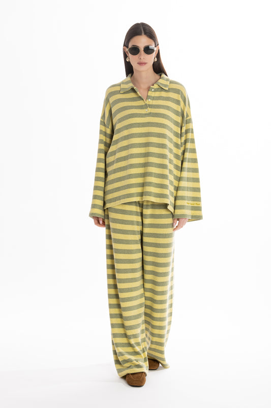Lola – Set Maglia Rigato Salvia/Lime