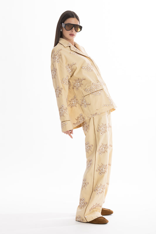 Alix – Coordinato Ricamato Burro