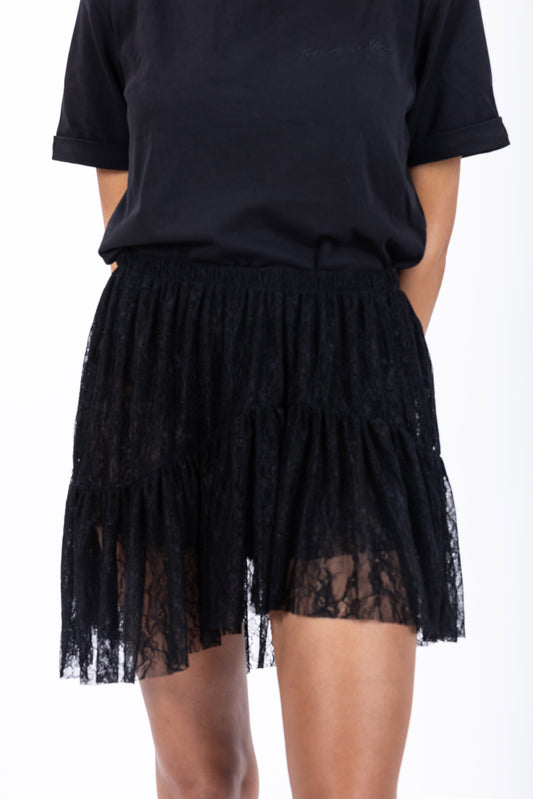 Croisette – Gonna Asimmetrica In Pizzo Nera