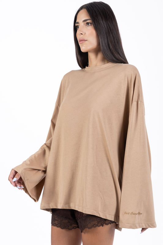 Nacre – Maglia Oversize Maniche Ampie Caramello