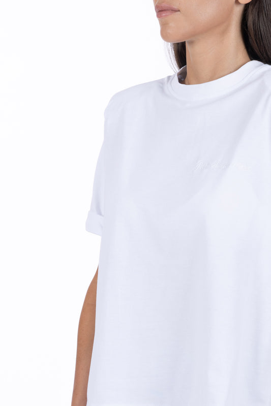 Épaule – T-shirt Strutturata con Spalline Bianca