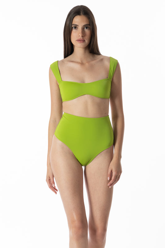 Clio – Slip Bikini Vita Alta Matcha