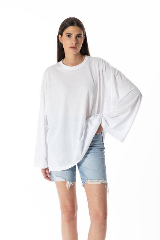 Nacre – Maglia Oversize Maniche Ampie Bianca