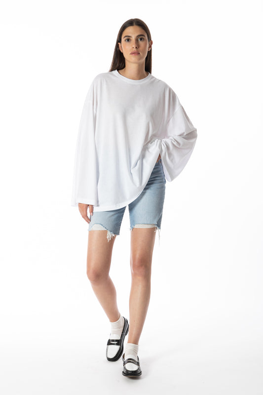 Nacre – Maglia Oversize Maniche Ampie Bianca