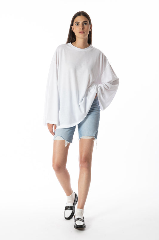 Nacre – Maglia Oversize Maniche Ampie Bianca