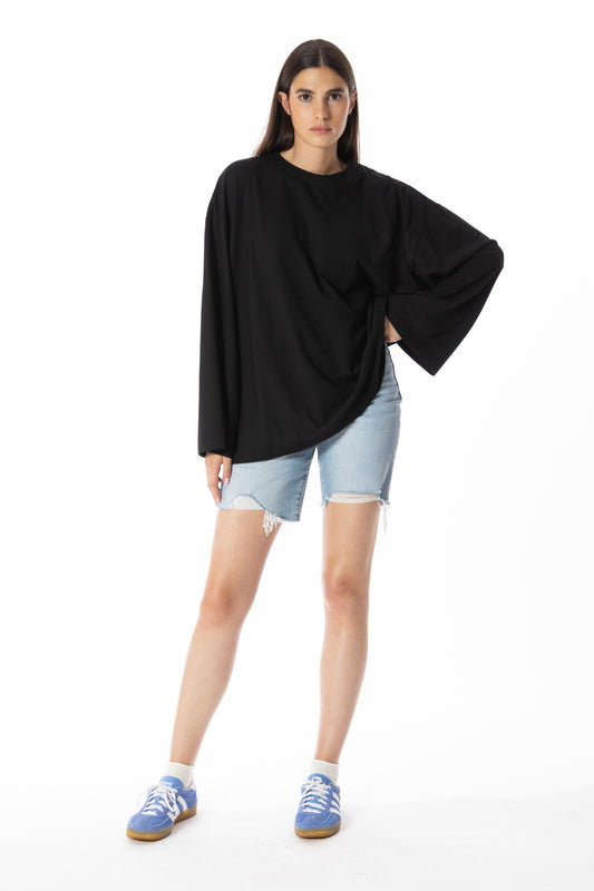 Nacre – Maglia Oversize Maniche Ampie Nera