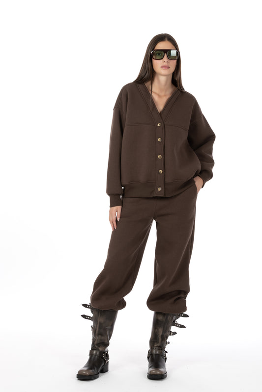 Muse – Felpa Cardigan Marrone