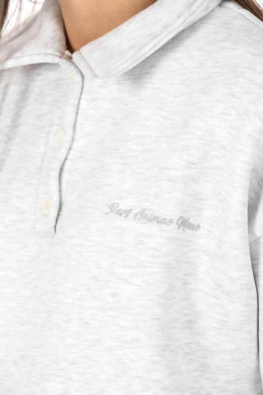 Tessa – Felpa Polo Grigio Melange