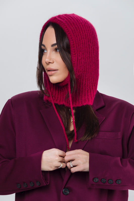 Balaclava Lana e Mohair Bordeaux