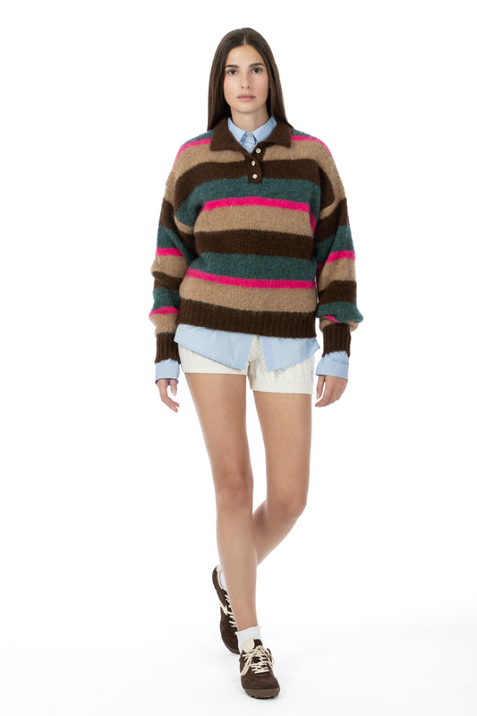 Lauren – Shorts in Maglia a Trecce Burro