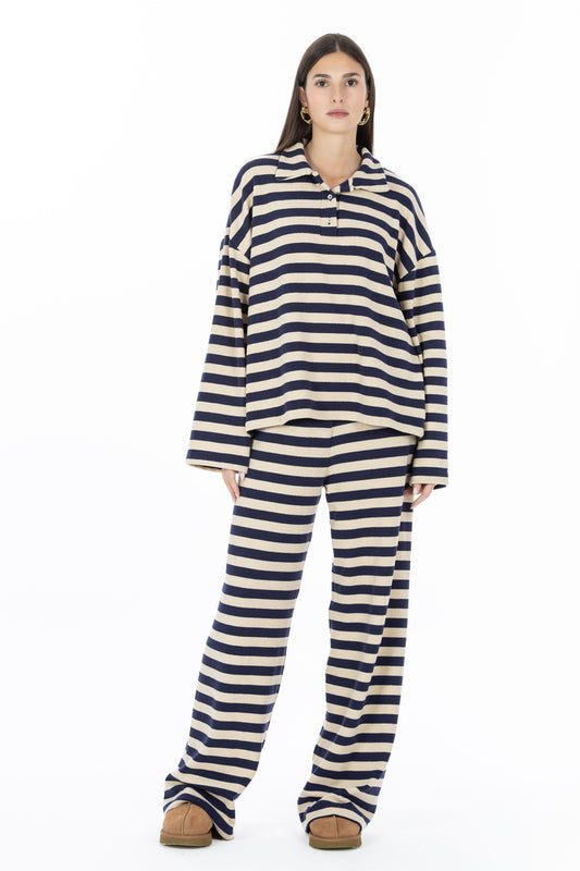 Lola – Set 3 Pezzi Rigati Blu/Beige