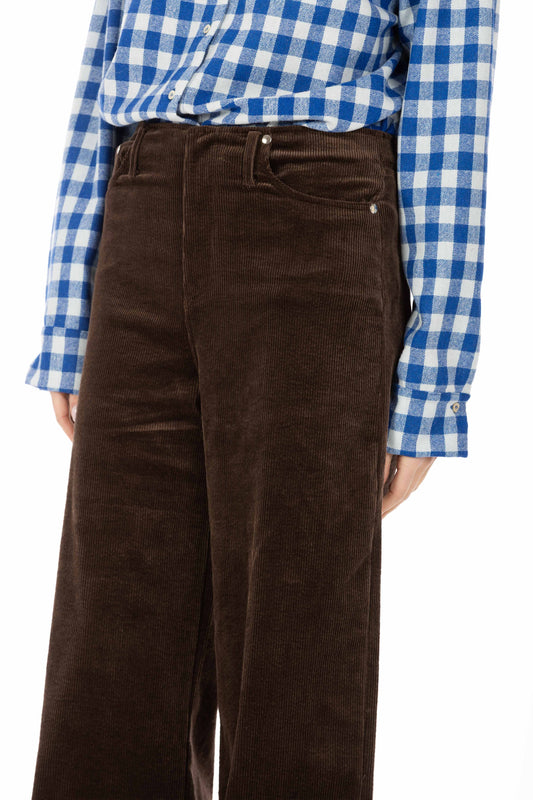 Mara – Pantalone in Velluto Cioccolato