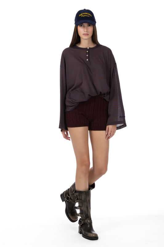 Nacrè – Polo a Righe Blu/Bordeaux