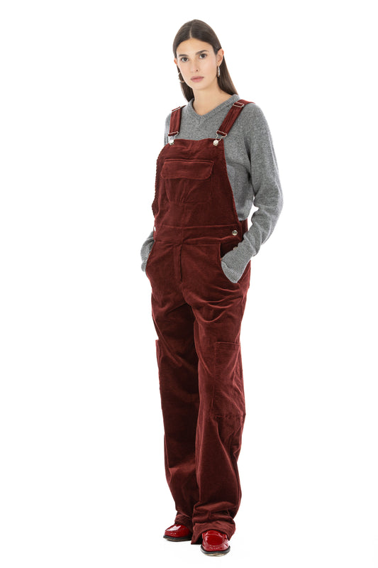 Noemi – Salopette in Velluto Bordeaux