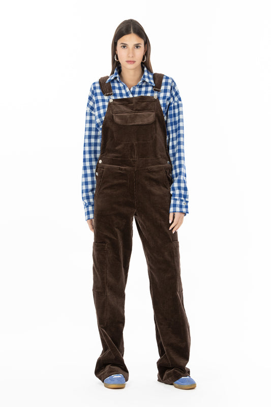 Noemi – Salopette in Velluto Cioccolato