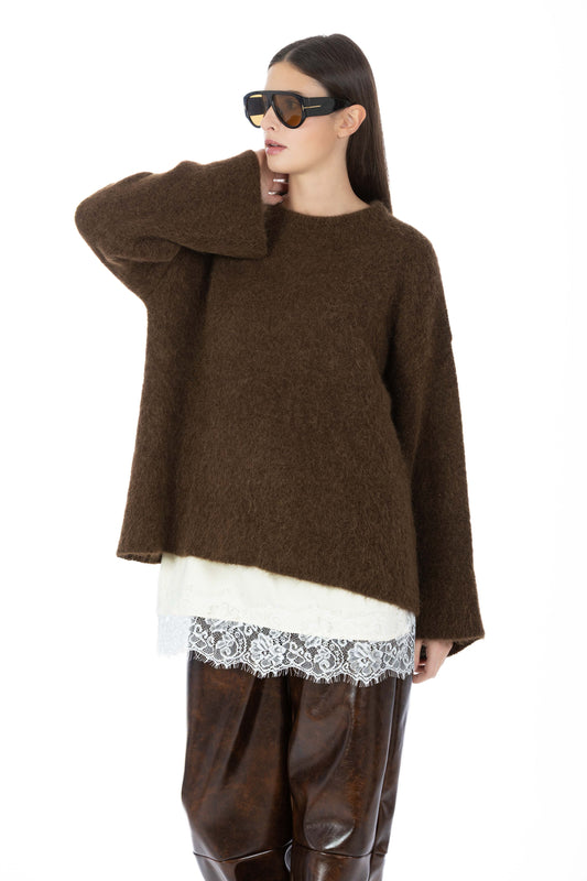 Nuvée - Maglia Trapezio Cioccolato