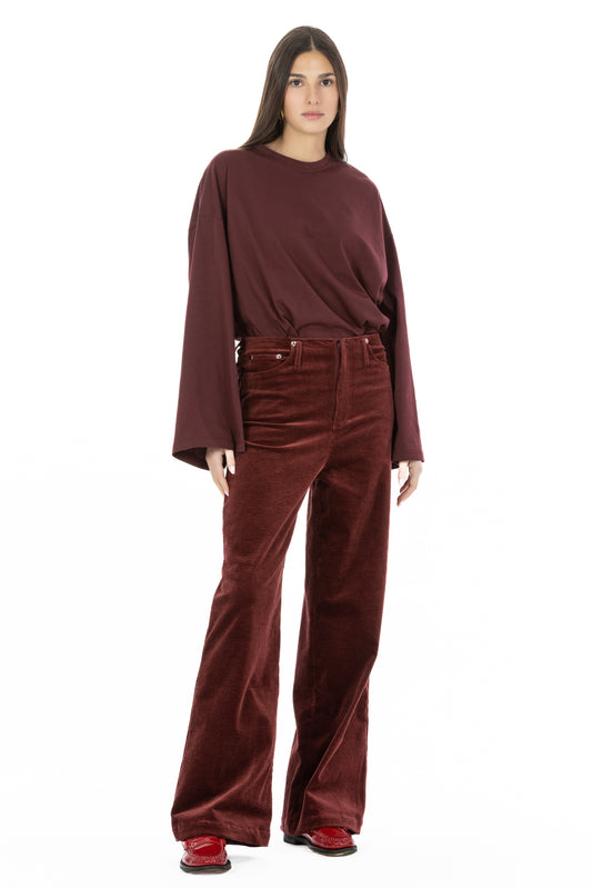 Nacre – Maglia Oversize Maniche Ampie Bordeaux