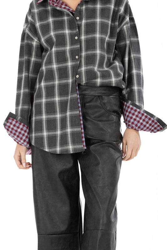 Urban Muse – Pantalone Effetto Pelle Vintage Nero