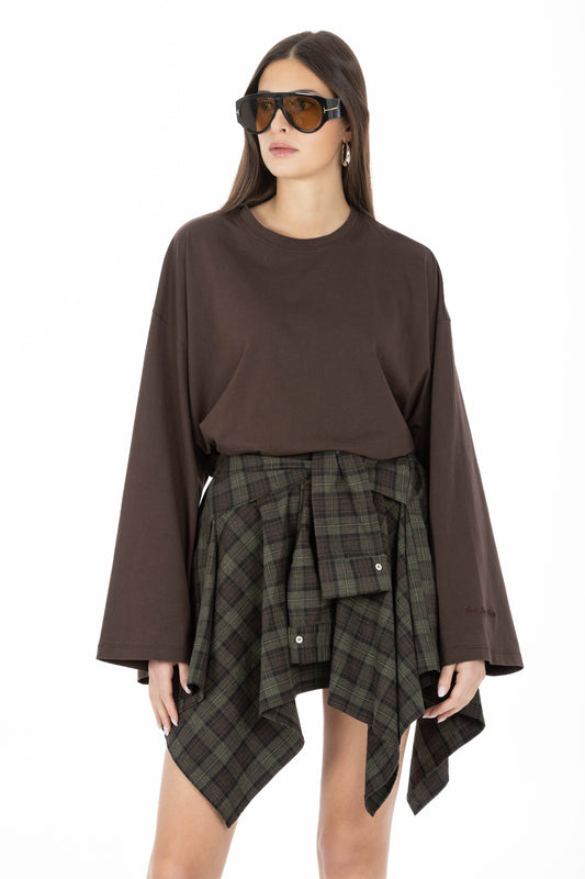 Vale – Gonna Camicia Check Forest