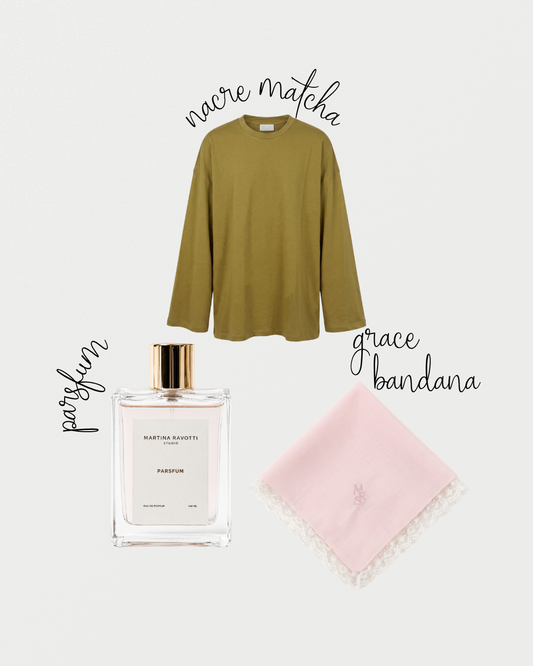 PARSFUM + Grace Bandana Rosa + Nacre Matcha