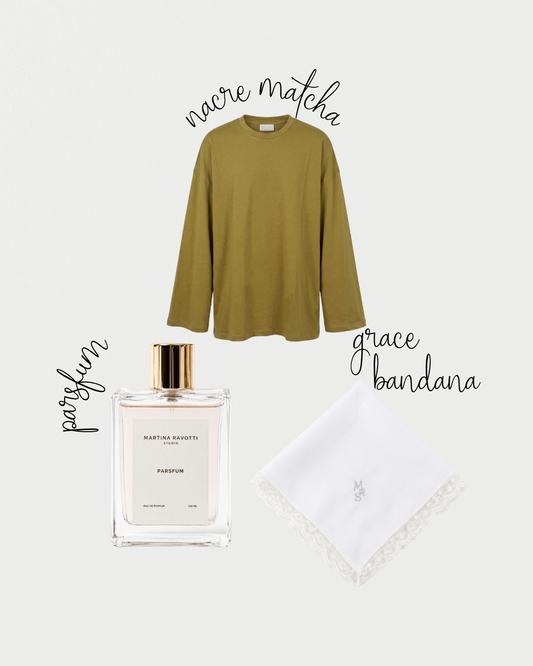 PARSFUM + Grace Bandana Bianco + Nacre Matcha