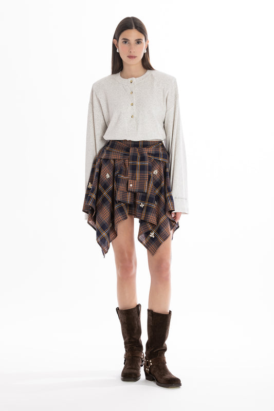 Vale – Gonna Camicia Check Crystal