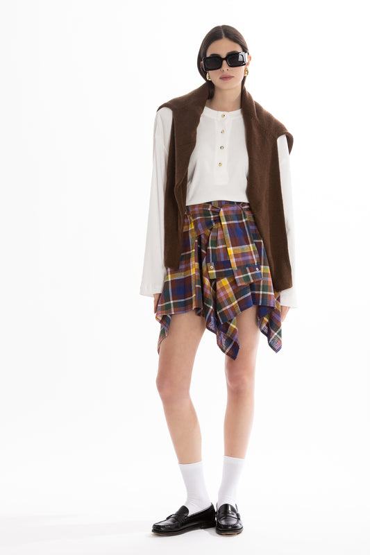 Vale – Gonna Camicia Check Multicolor