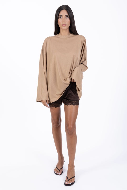 Nacre – Maglia Oversize Maniche Ampie Caramello
