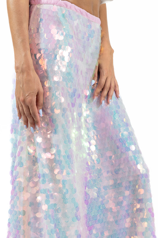 Sirène Longue – Gonna Lunga Paillettes Iridescenti