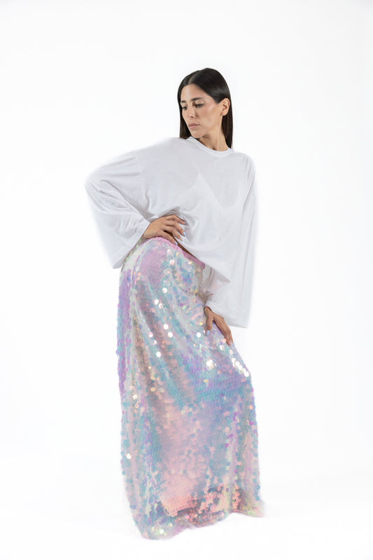 Sirène Longue – Gonna Lunga Paillettes Iridescenti