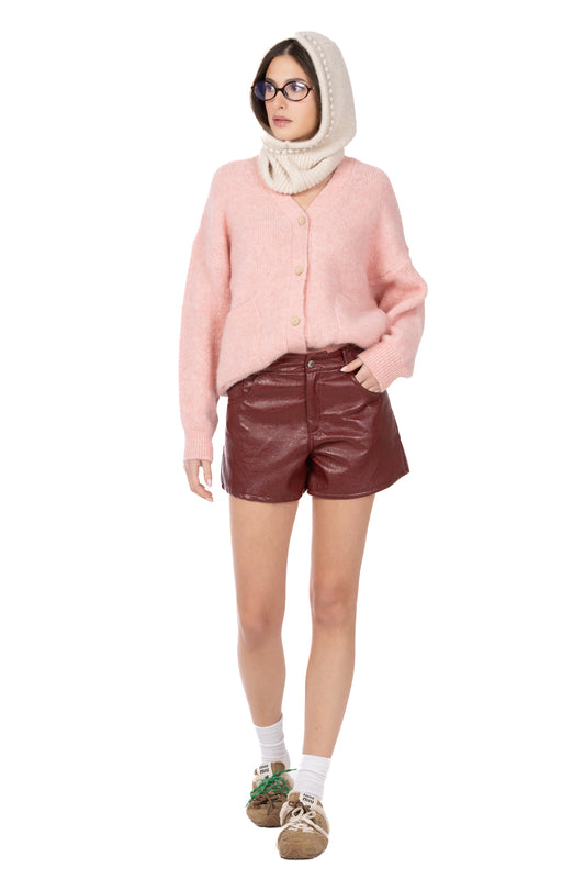 Mya – Cardigan in Mohair Rosa Baby
