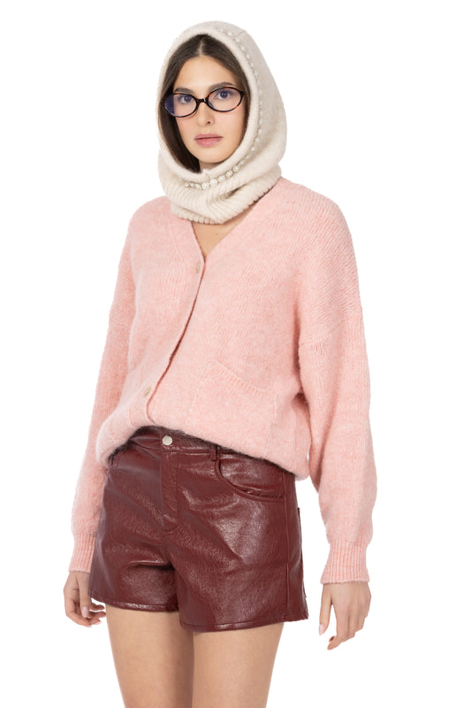 Urban Muse – Shorts Effetto Pelle Vintage Bordeaux