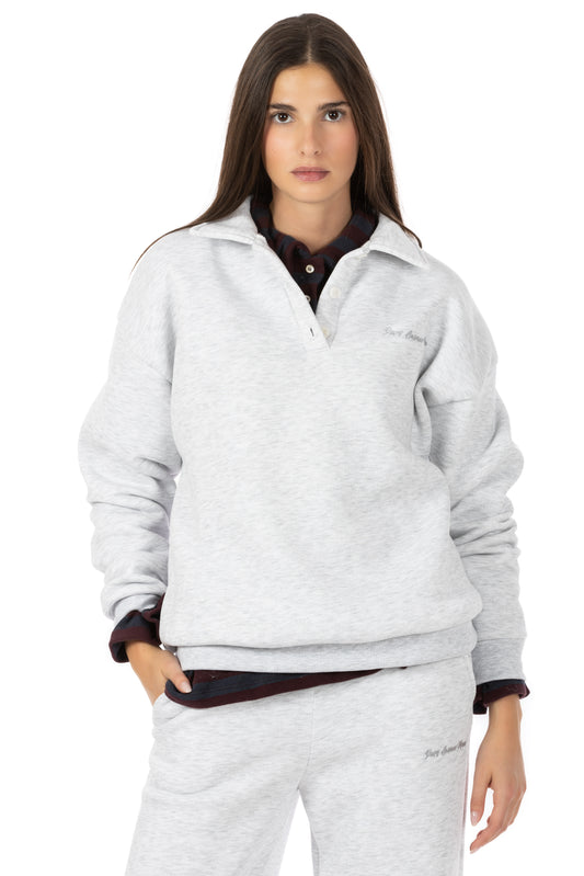 Tessa – Felpa Polo Grigio Melange