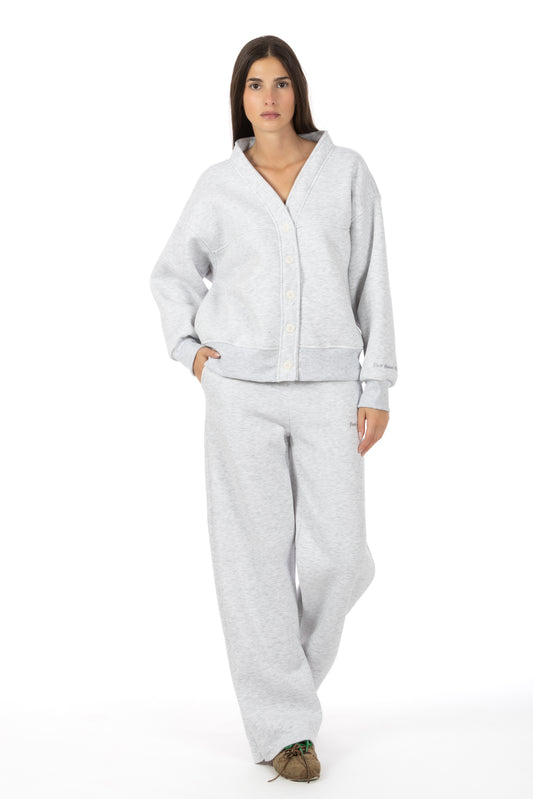 Muse – Felpa Cardigan Grigio Melange