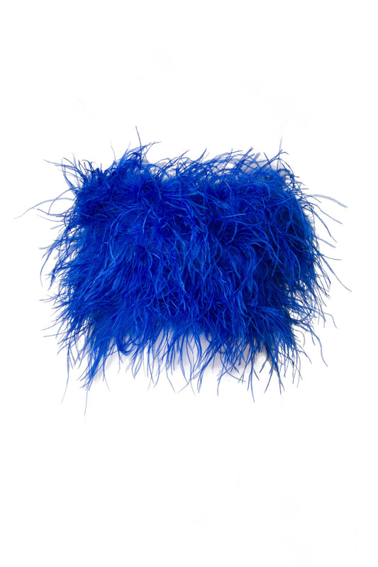 Arianna – Corpetto Piume Blu