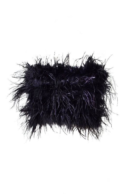 Arianna – Corpetto Piume Nero