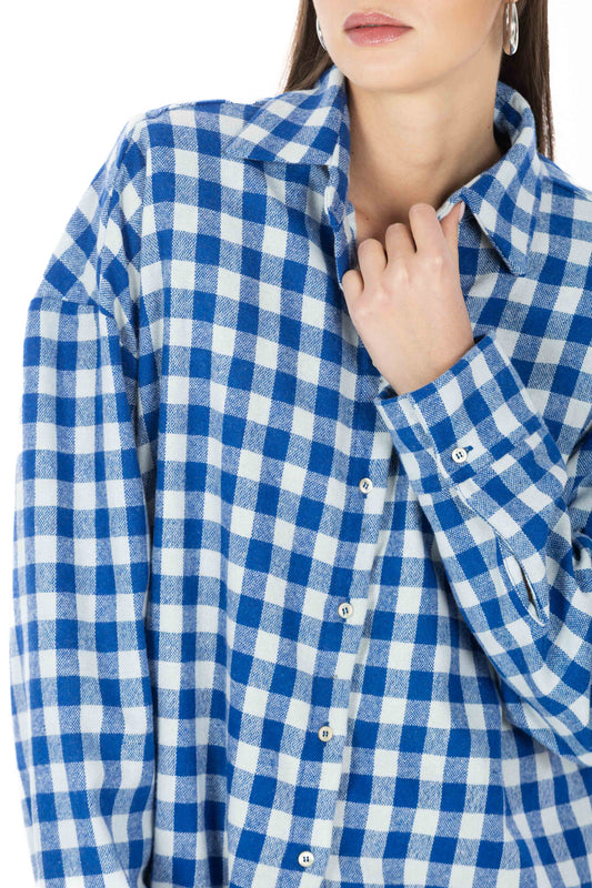 Clara – Camicia Strutturata Royal Blue