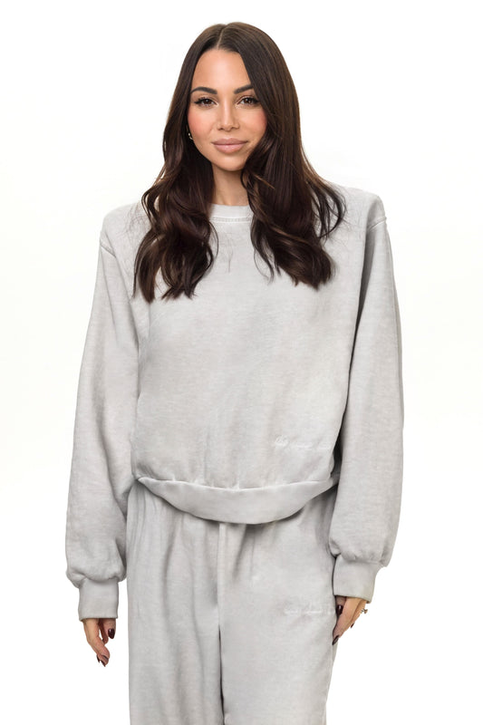 Felpa Oversize Fade Light Grey