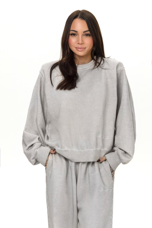 Felpa Oversize Fade Light Grey