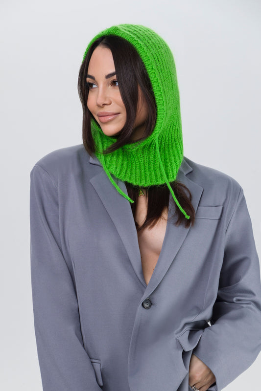 Balaclava Lana e Mohair Verde Mela