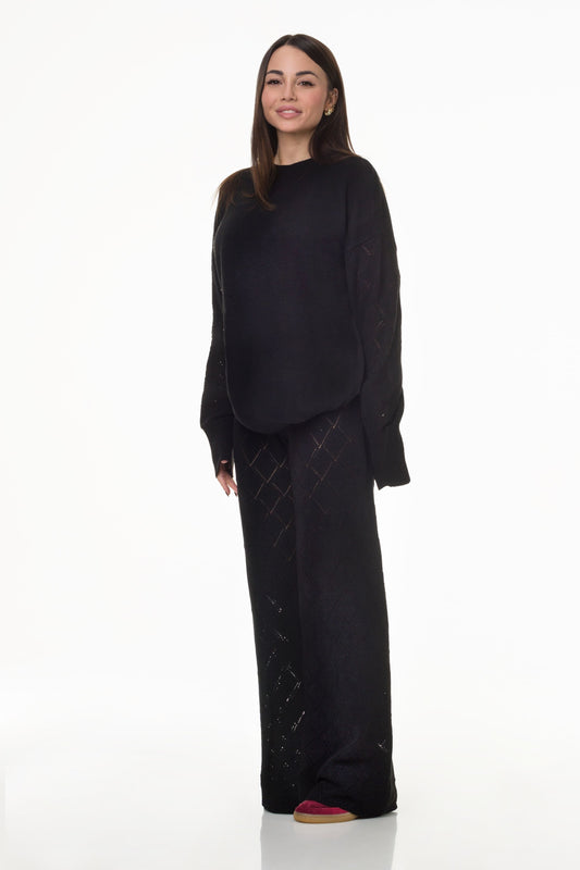 Coordinato Girocollo e Pantaloni Nero