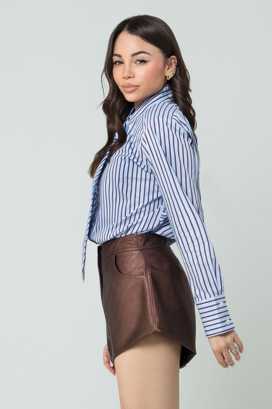 Roxy – Shorts in Ecopelle Cioccolato