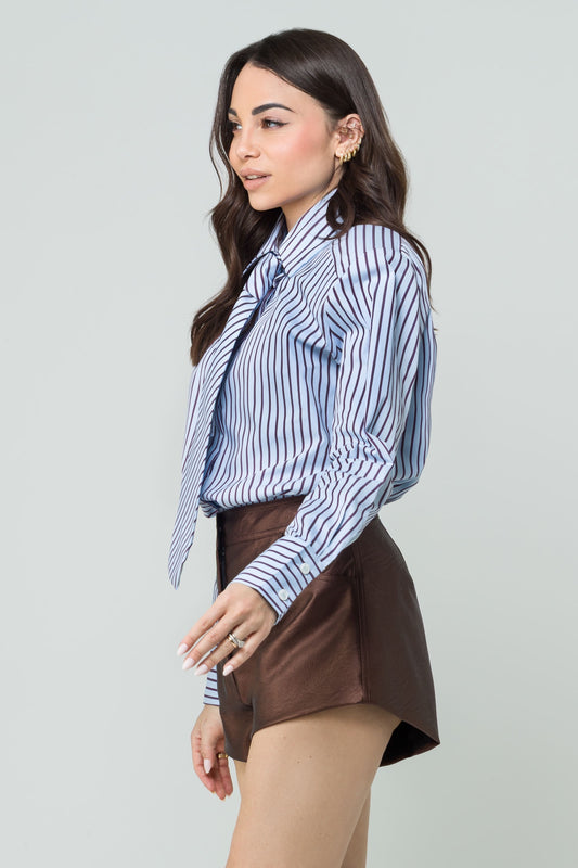 Roxy – Shorts in Ecopelle Cioccolato