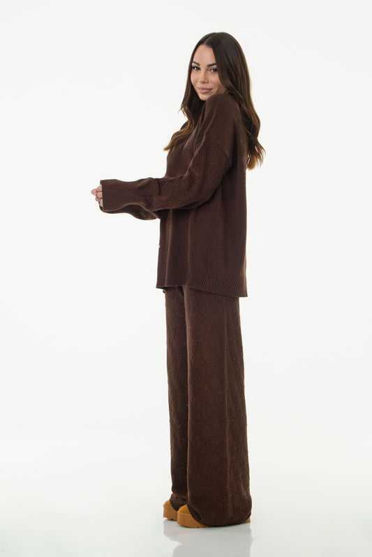 Coordinato Girocollo e Pantaloni Marrone