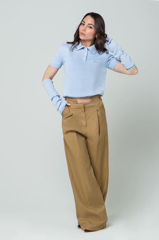 Era – Pantaloni Sartoriali in Lino Caramello