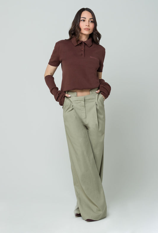 Era – Pantaloni Sartoriali in Lino Pistacchio