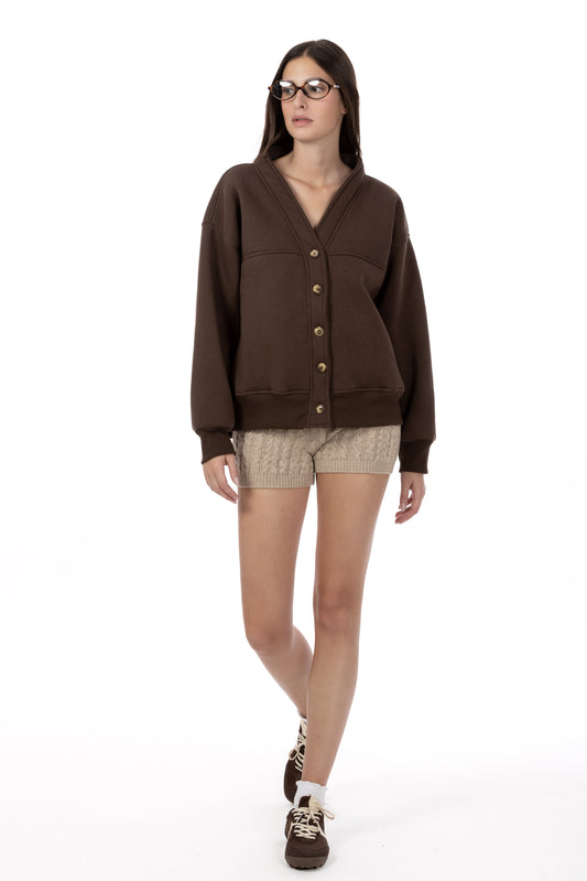 Lauren – Shorts in Maglia a Trecce Taupe Beige