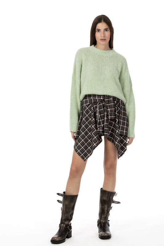 Luna – Maglione Rasato Girocollo Menta